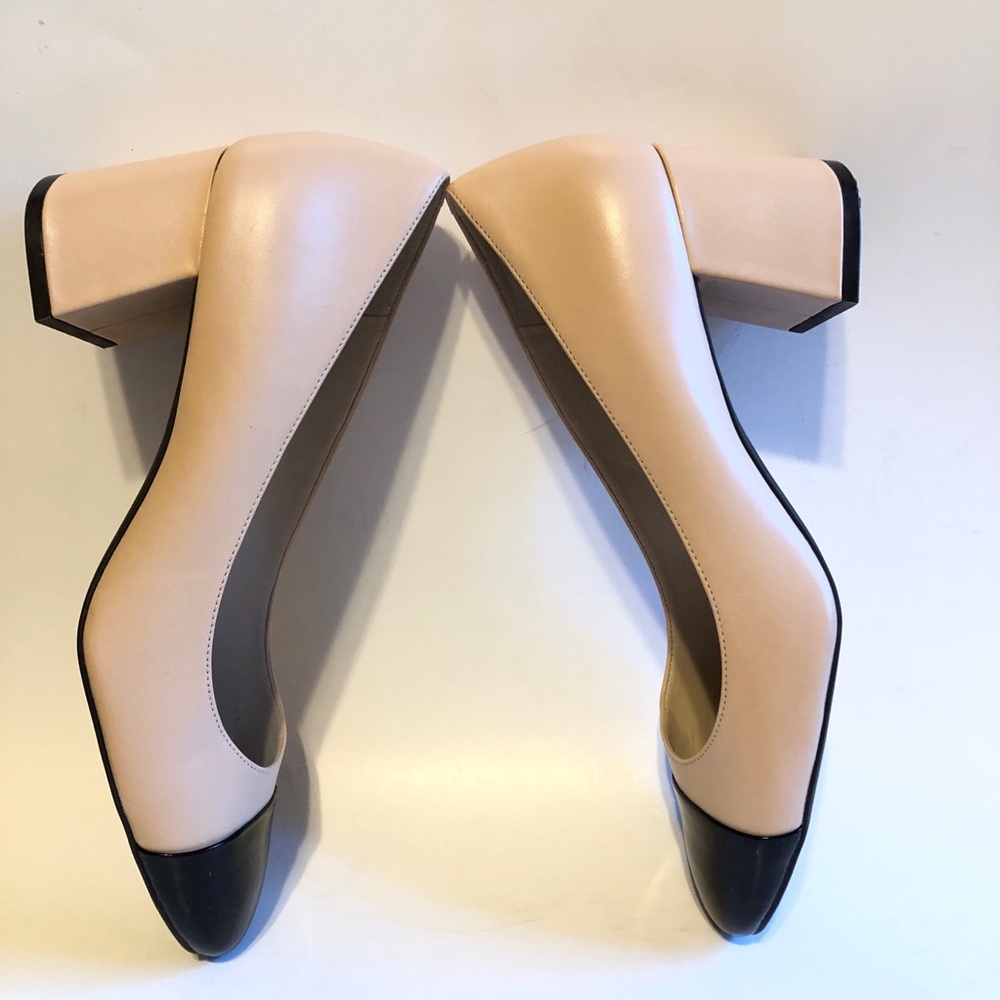 NWOT Sz 7.5 Cole Haan Dawna Grand Pump Nude & Black Patent Toe - Picture 11 of 16